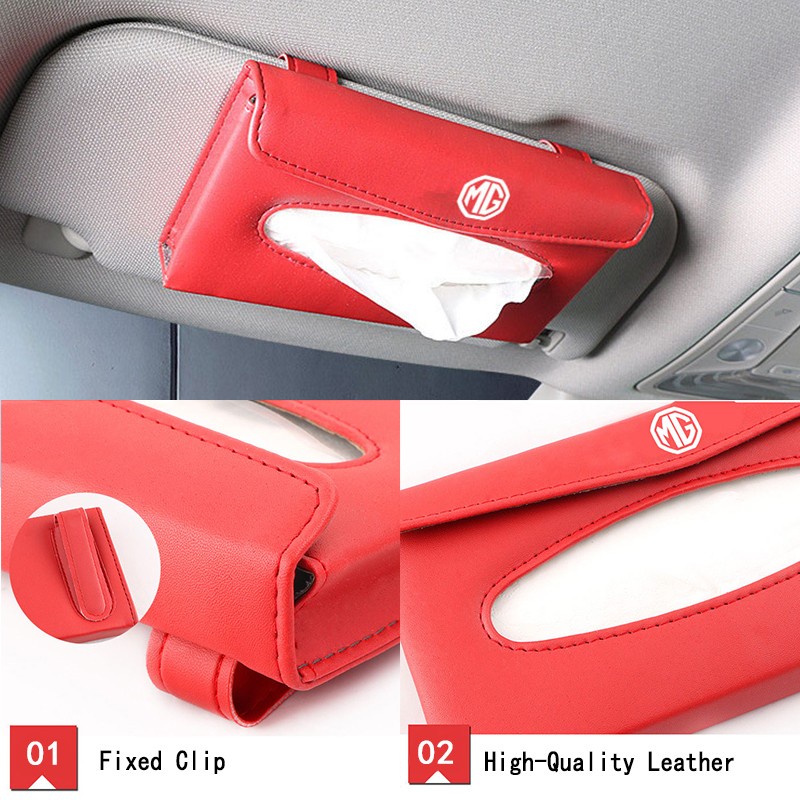 (G-CLUB) Kotak Tisu Bahan Kulit Untuk Sun Visor Mobil MG5 MG6 MG ZS MG RX5