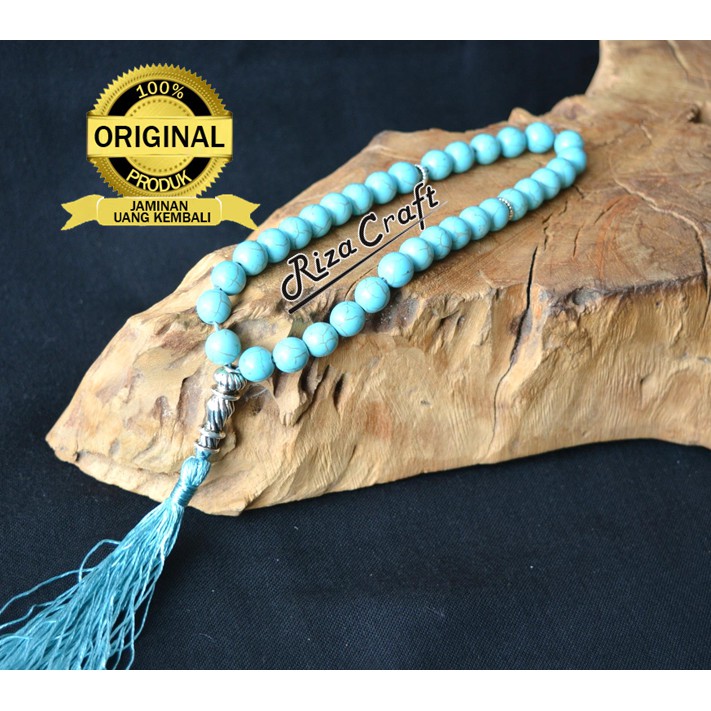 Tasbih Batu Akik Pirus Muslim 33 Asli Alam Koleksi Terbaru Unik Kualitas Terbaik