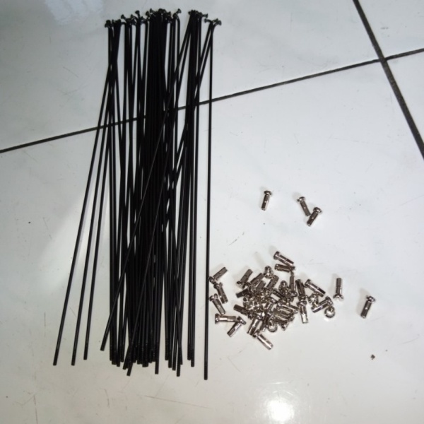 Jari jari Ruji sepeda 26 STAINLESS HITAM panjang 262 mm14 262 isi 36 Murah