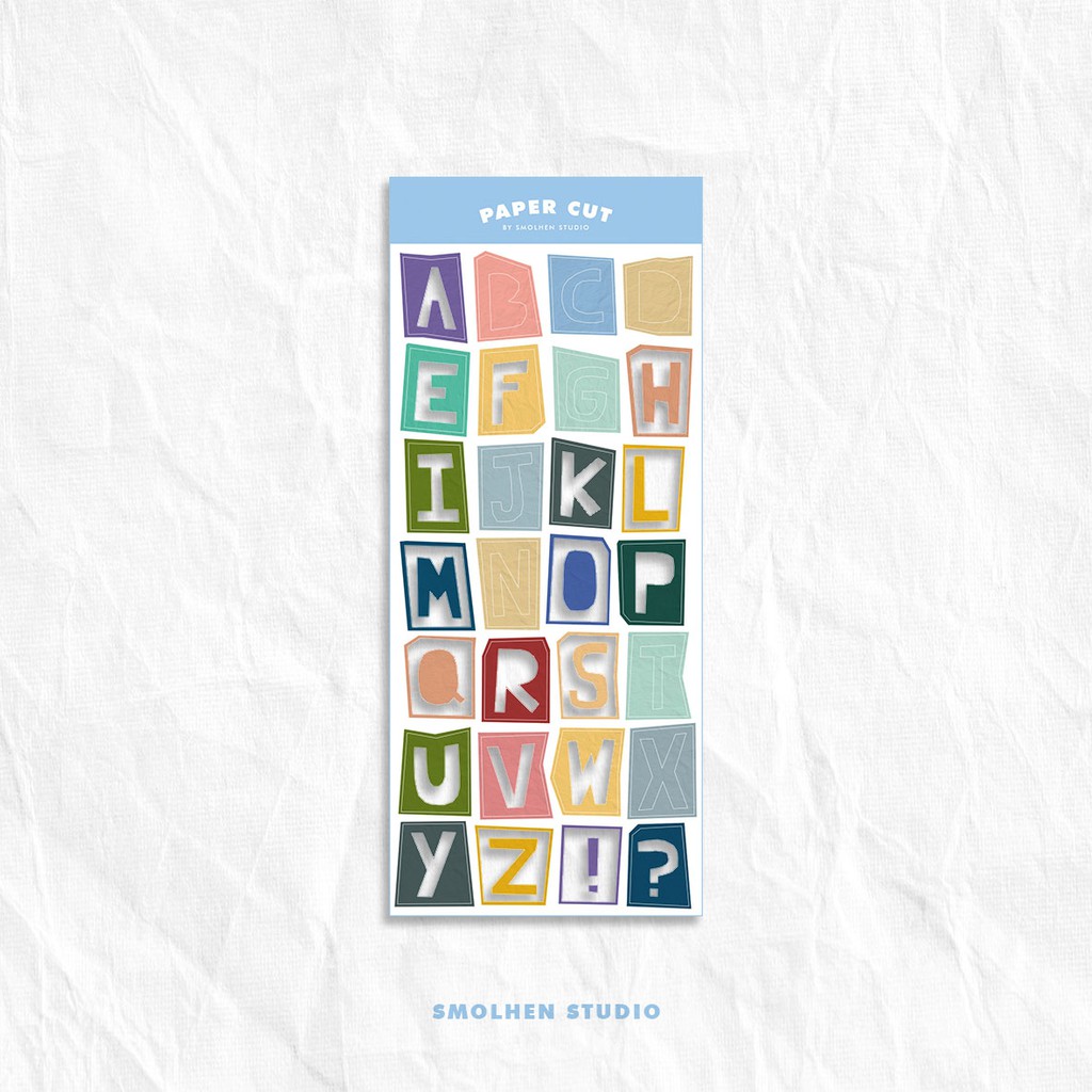 

paper cut alphabet sticker