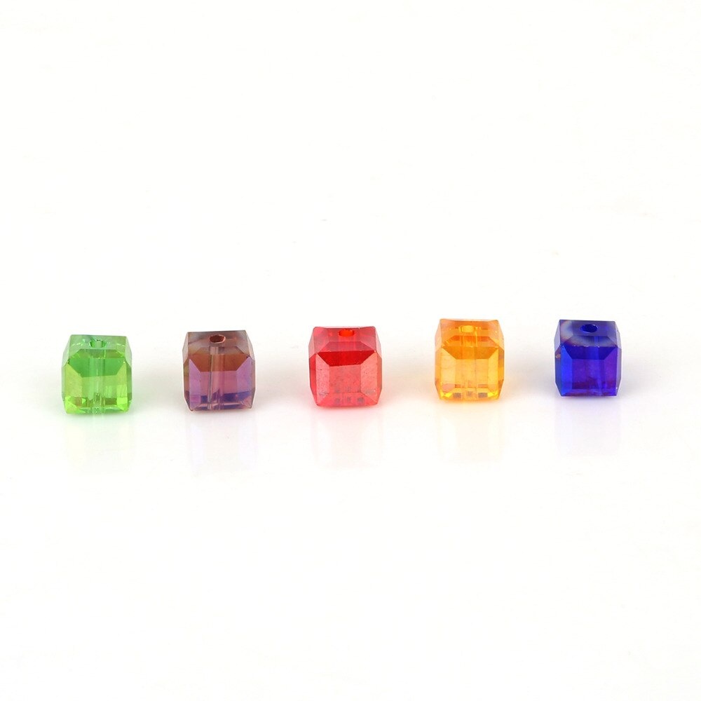 20-200pcs/lot 2-8mm Multi Color Fashion Crystal Glass Square Beads For DIY Crafts Sewing Clothing Accessories Decoration