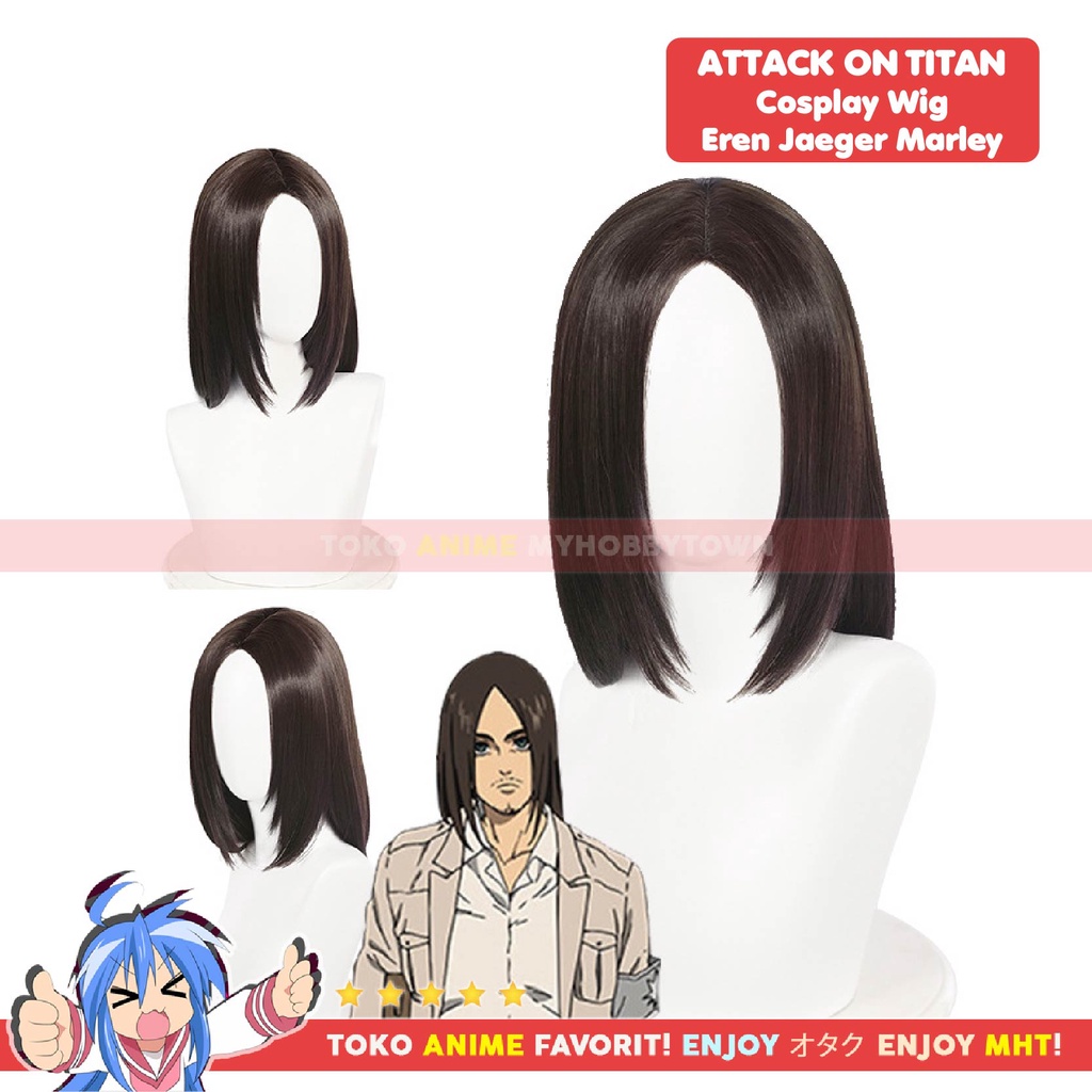Wig Cosplay Anime Attack On Titan AOT : Eren Yeager Marley Final Season Shingeki no Kyojin SNK Scout