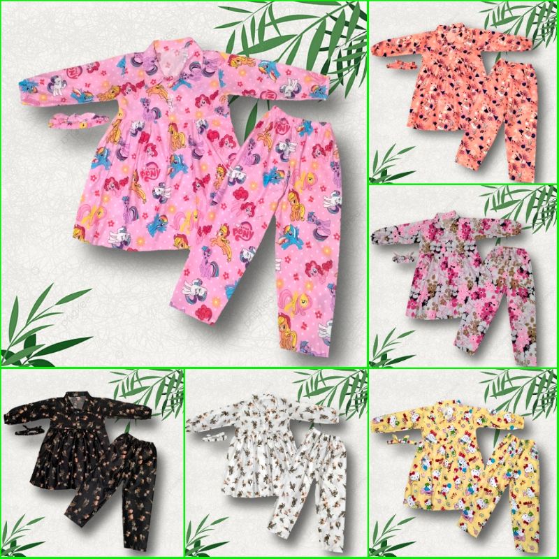 Setelan piyama rempel anak  / Pajamas anak free masker