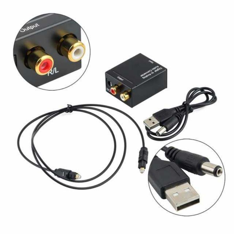 Konverter Audio Digital to Analog Converter DAC Coaxial Toslink ke RCA