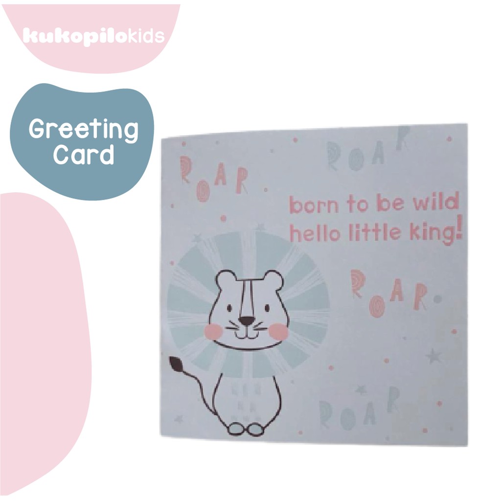 Kartu Ucapan Greeting Cards Newborn Lion Kukopilokids Untuk Kado Hampers Perlengkapa Bayi Baru Lahir