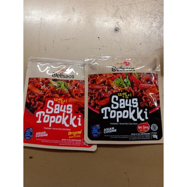 

mamasuka delisaos topokki 100g, creamy, hot spicy, original