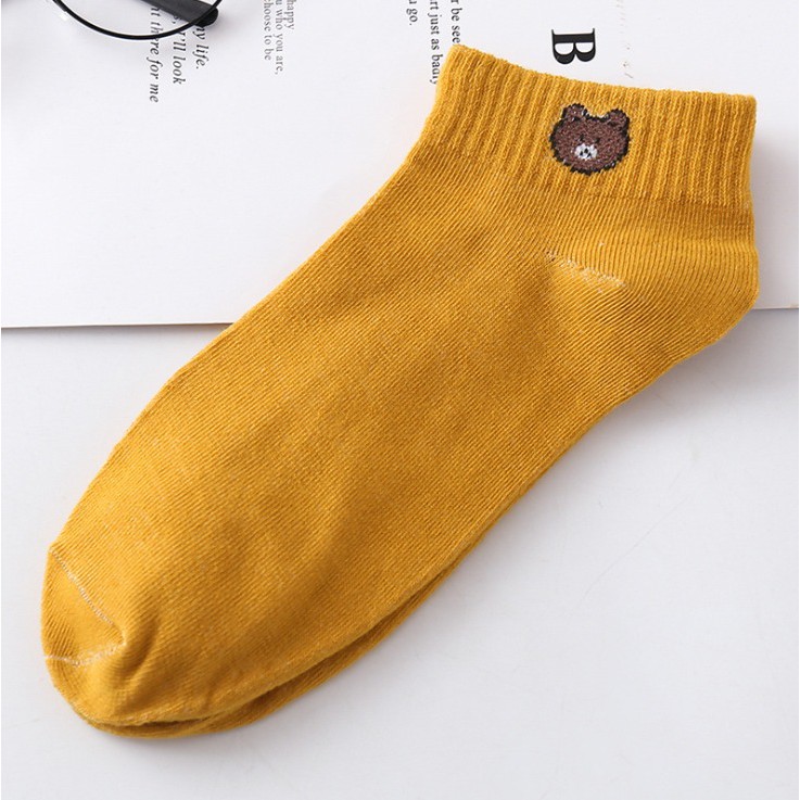 GGS D070 Kaos Kaki Ankle Dewasa Kaus Kaki Motif Bear Karakter Beruang Korea Unisex Murah-8