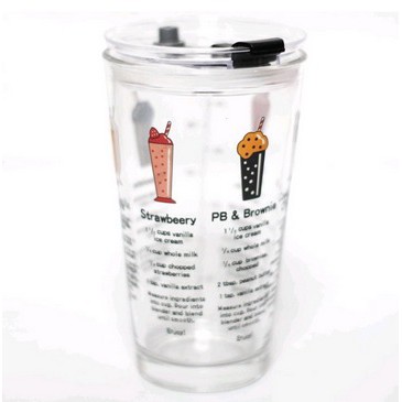 Tumbler Kaca Motif Animal / Glass Ware Cup 350ml / Gelas Beling dengan sedotan kaca / Gelas Kaca / H482-TIPE 1 - ICE CREAM