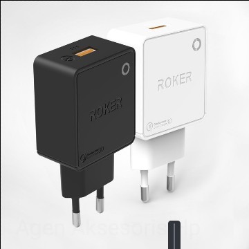 Charger ROKER Thunder RK-C5 QC 3.0 Qualcomm Adapter Quick Charger Data Cable Micro USB 100cm