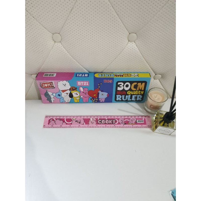 penggaris 30cm BTS/garisan 30cm/ruler 30cm BT-21/mistar 30cm-COOKY pink