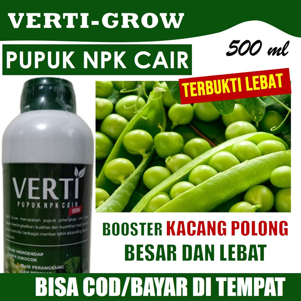 PROMO MURAH 500 ML Verti Grow - Pupuk Semprot Pembanyak Kacang Polong/Ercis/Kapri Lebat dan Berat - 