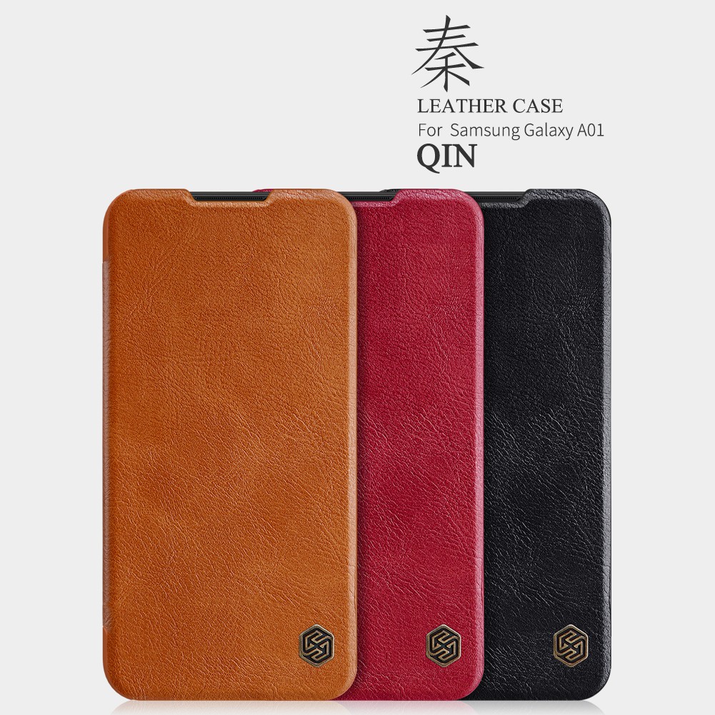 Flip Cover SAMSUNG Galaxy A01 Nillkin Qin Leather Flip Case Original