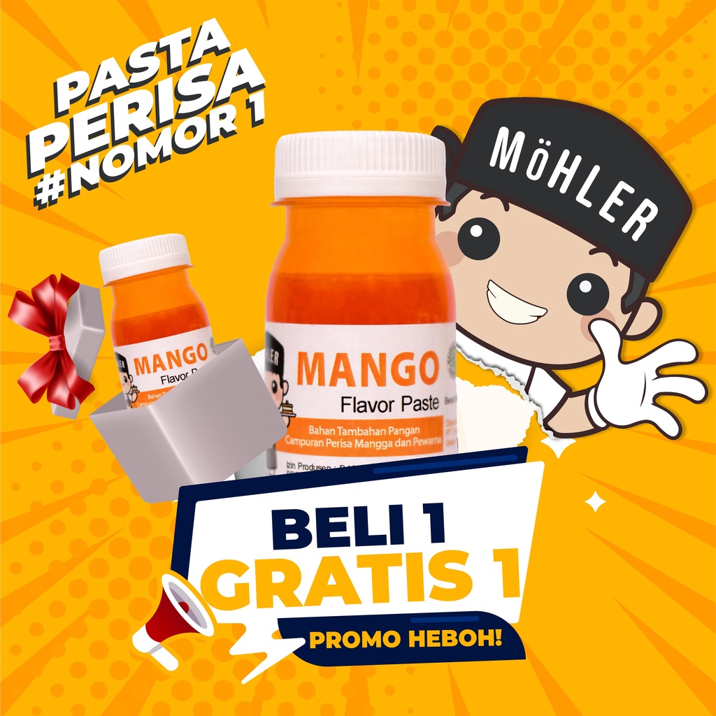 MOHLER Pasta perisa pewarna MANGGA / MANGO (KLIK KOMBO HEMAT UNTUK BELI 1 GRATIS 1)