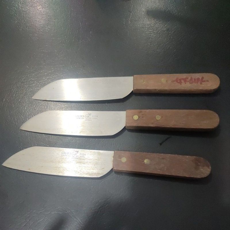 Pisau dapur Golden Fish stainless steel made in Japan pisau buatan Jepang gagang kayu