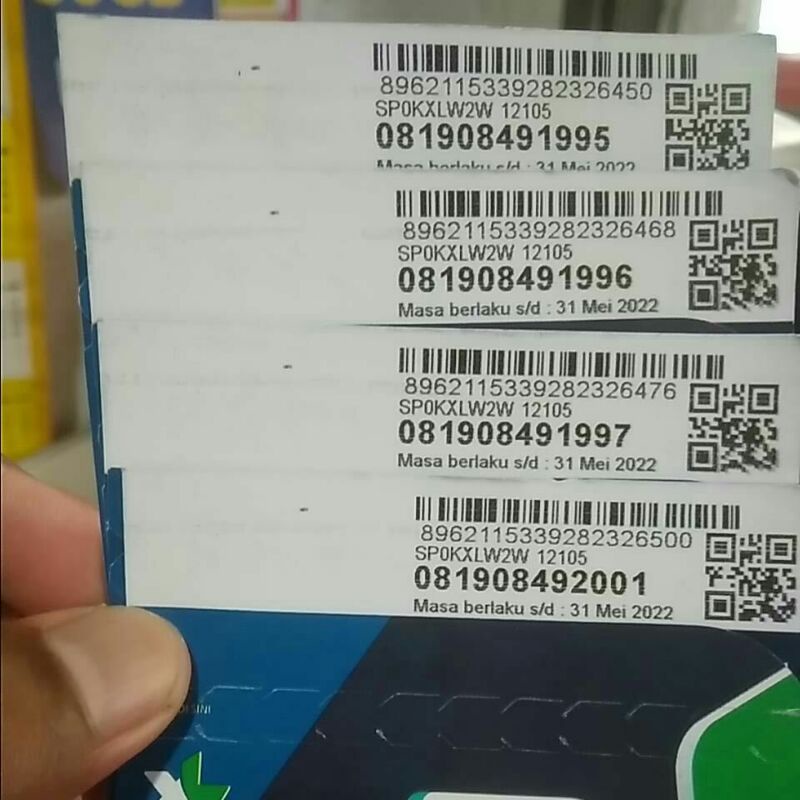 No Cantik XL Seri Tahun,  1995,1996,1997,2001