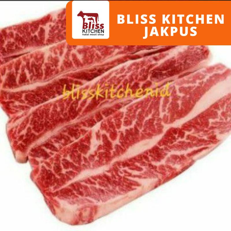 

AUS Boneless Wagyu Chuck Short Ribs Galbi / Kalbi / Karubi 1cm @500gr