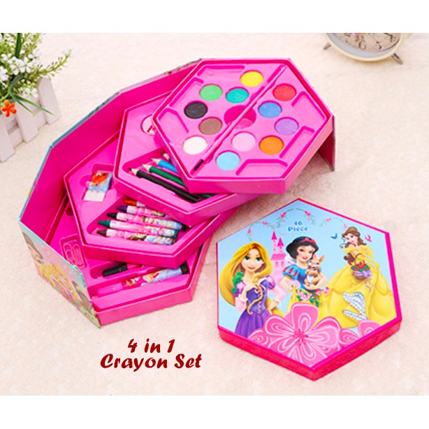 Jual 4 in 1 Crayon Set PRINCESS \u0026#40;4 