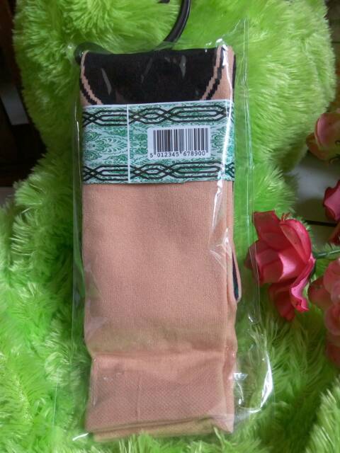 KAOSKAKI MUSLIMAH JEMPOL COKLAT POLOS TAPAK HITAM