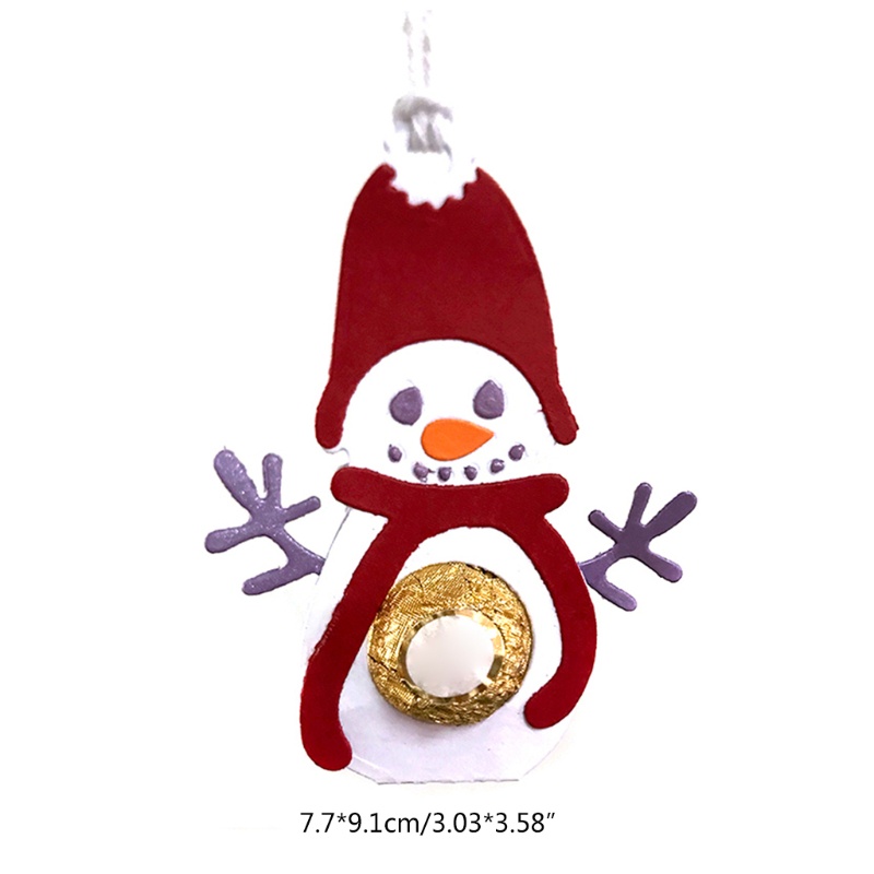 Cetakan Stensil Cutting Dies Motif Snowman Natal Bahan Metal Untuk Scrapbook / Craft DIY