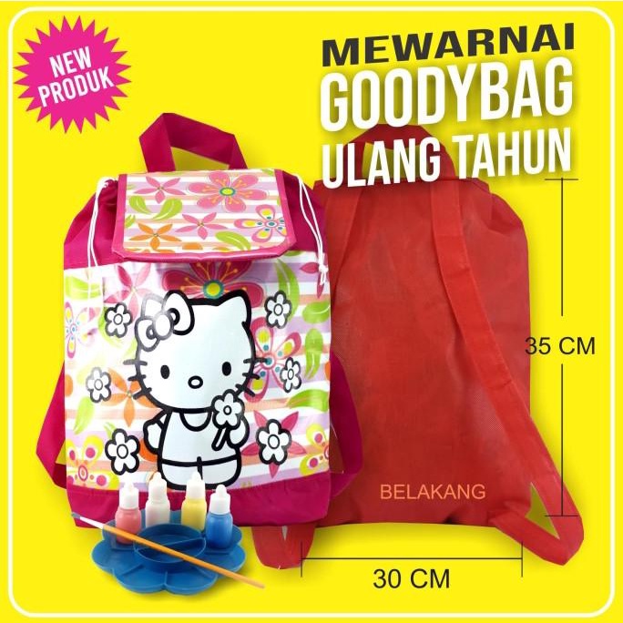 &<&<&<&] TAS GOODIE BAG ULANG TAHUN ANAK UNIK EDUKASI MEWARNAI DIY HELLO KITTY