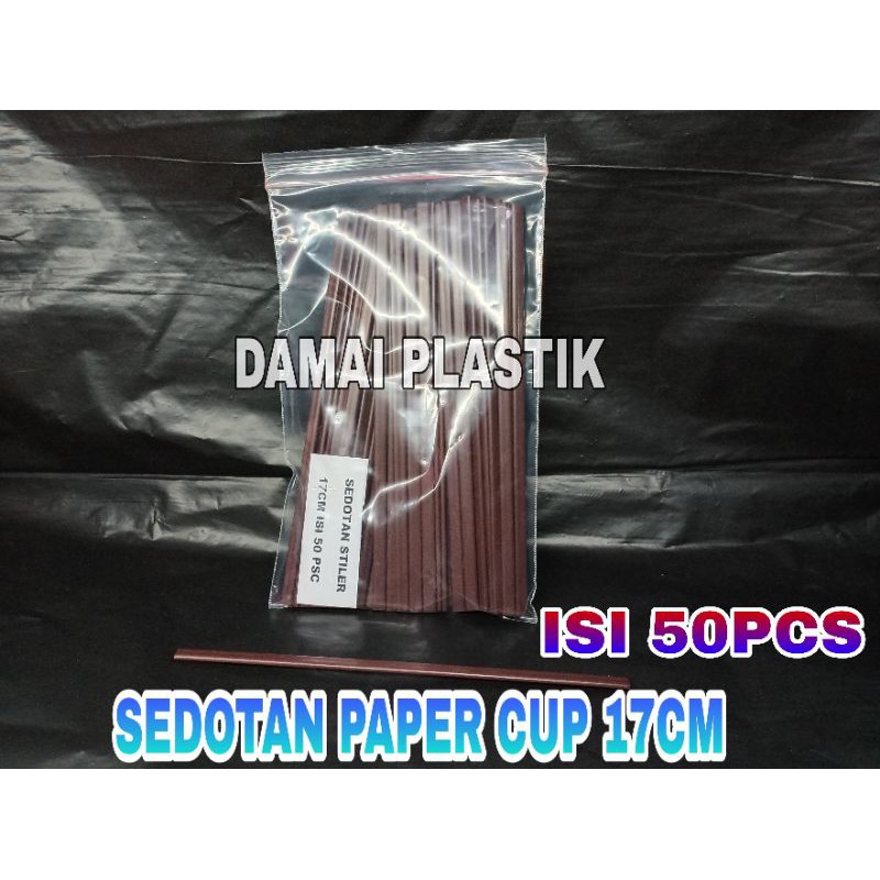 Sedotan Papercup 17cm Stirel isi 50pcs