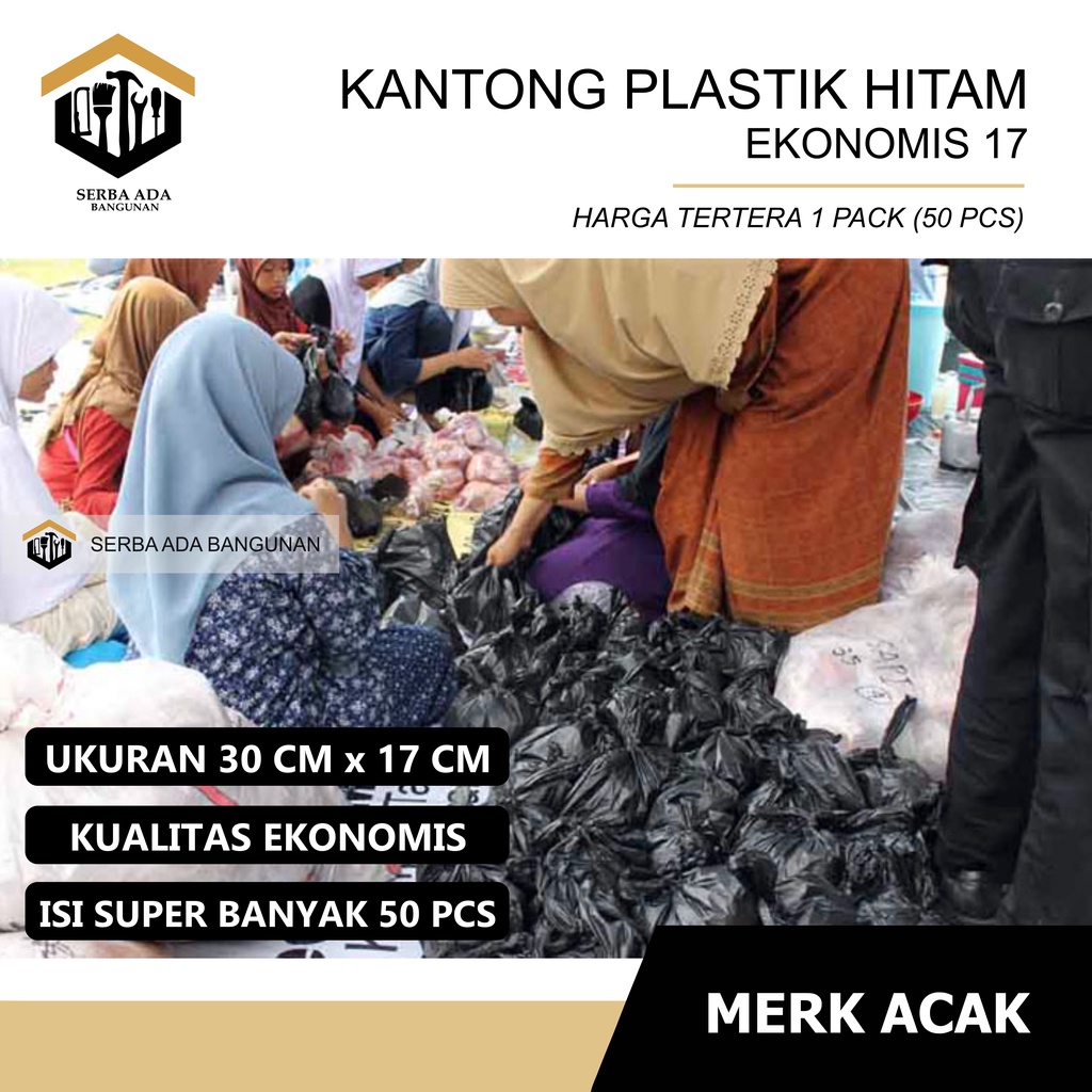 Kantong Kresek | Kantong Plastik HD Hitam ekonomis | kantong plastik Hitam | plastik kresek | UK 17x30