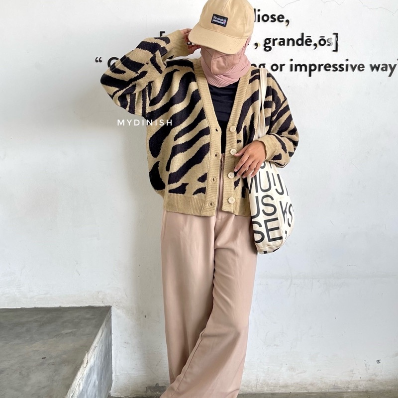 Berly Cardy - Cardigan Wanita Motif Zebra