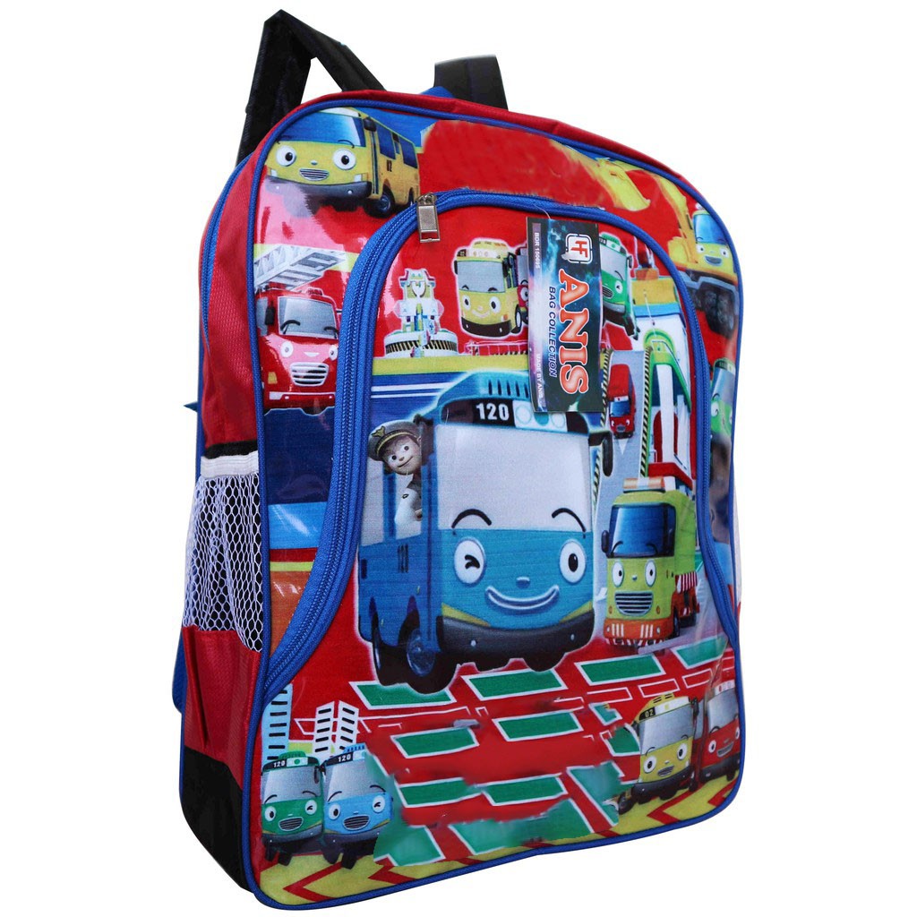 Tas Punggung Ransel Anak TK SD Paud Playgroup Karakter Kartun Little Bus Merah Lucu Bagus Keren Imut