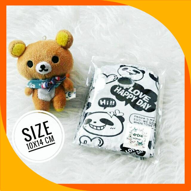 

Plastik souvenir motif panda hitam putih size 10x14 cm isi 100 lembar
