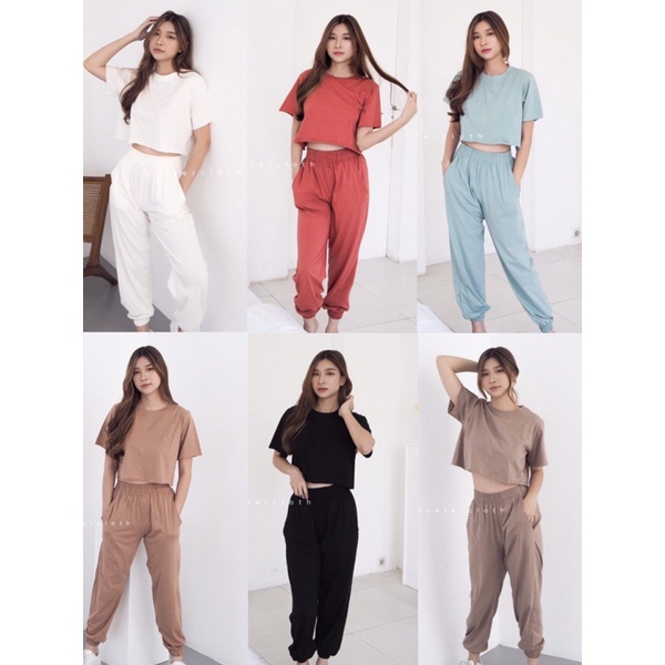 Kimbab jogger set / set jogger / celana jogger wanita