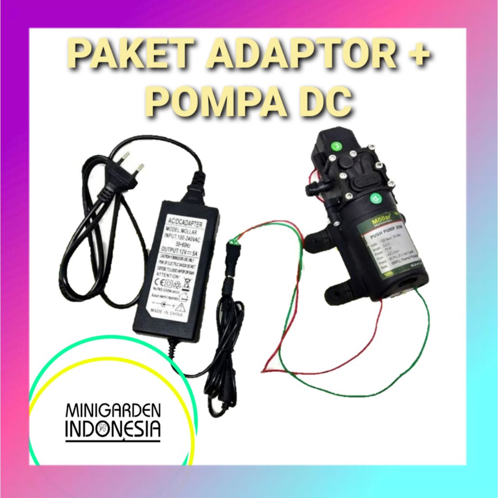 PAKET ADAPTOR DINAMO POMPA AIR MOLLAR 12 Volt DC 80 Psi Sprayer Pump