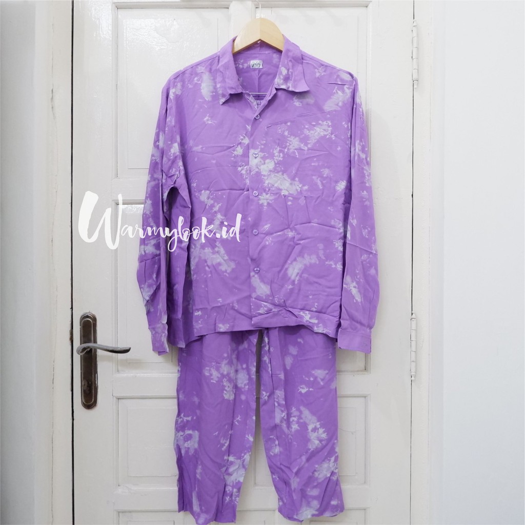 SET KEMEJA TIE DYE RAINBOW | TIE DYE SET | PIYAMA TIE DYE