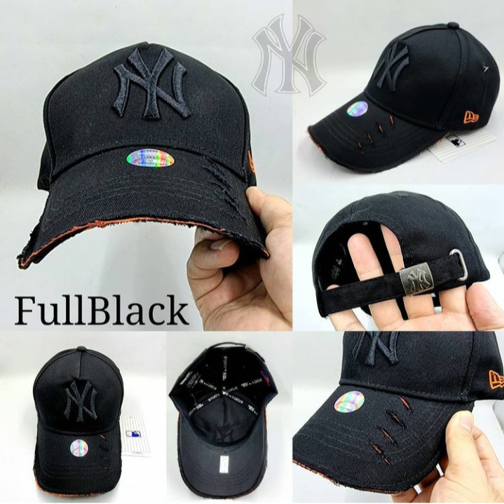Topi Pria Import NY Fullblack Model Sobek ORIGINAL import KEREN Terbaru Snapback golf baseball J4R8