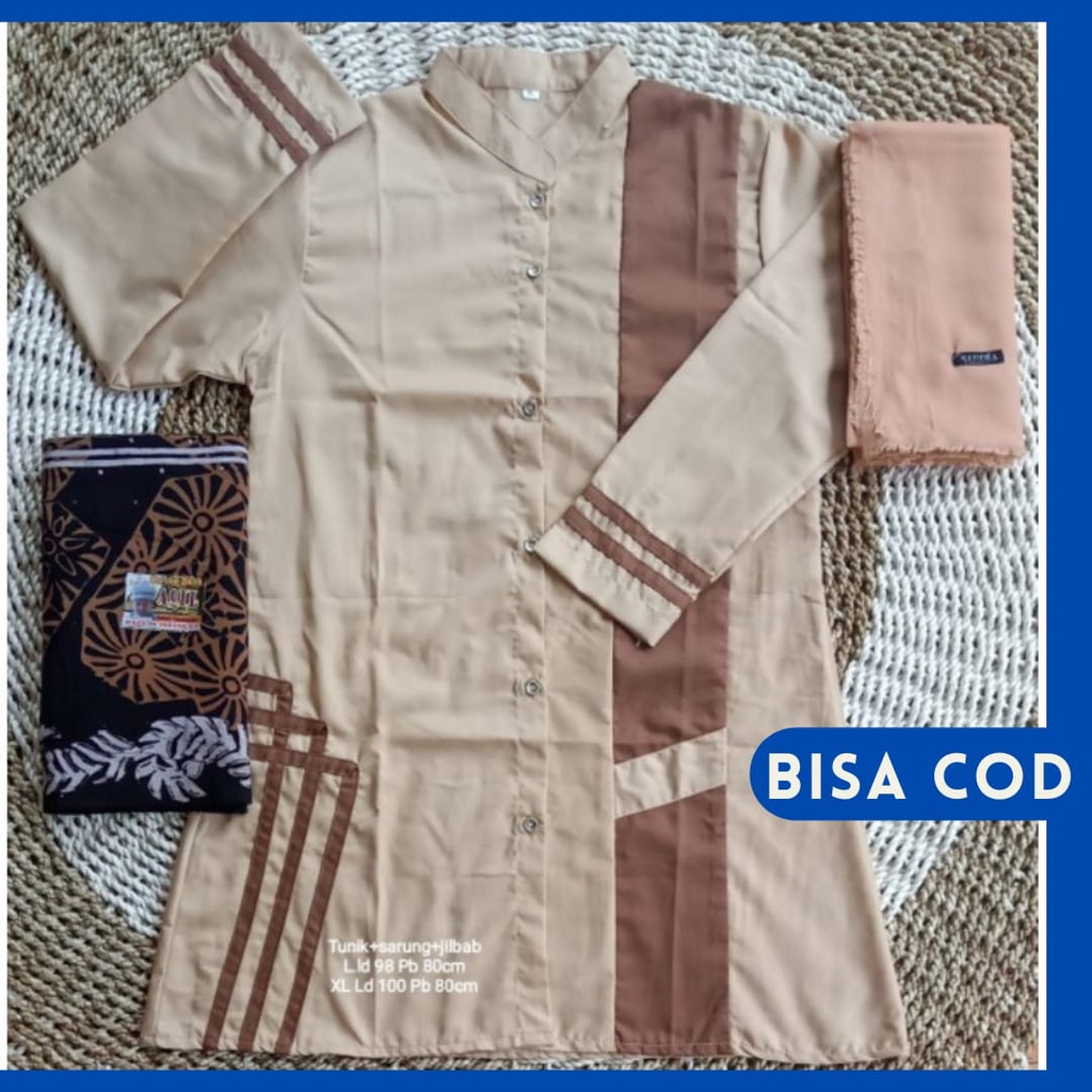 Satu Set Paket santriwati Baju Tunik Santri setelan Santri Paket Murah Fashion Wanita Muslimah