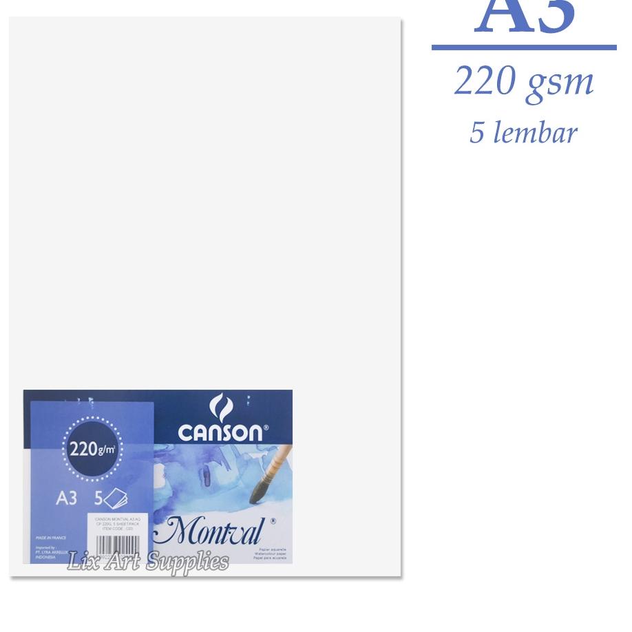 

[PRODUK N0R7K] Canson Montval Watercolor Paper A3 Cold Pressed - 220 gsm - 5 sheets IVZ