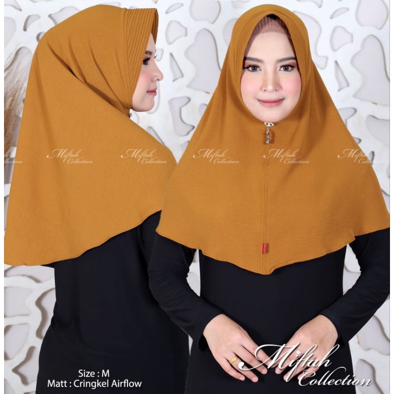 Hijab bergo pad Crinkle airflow size M / jilbab instan Crinkle airflow