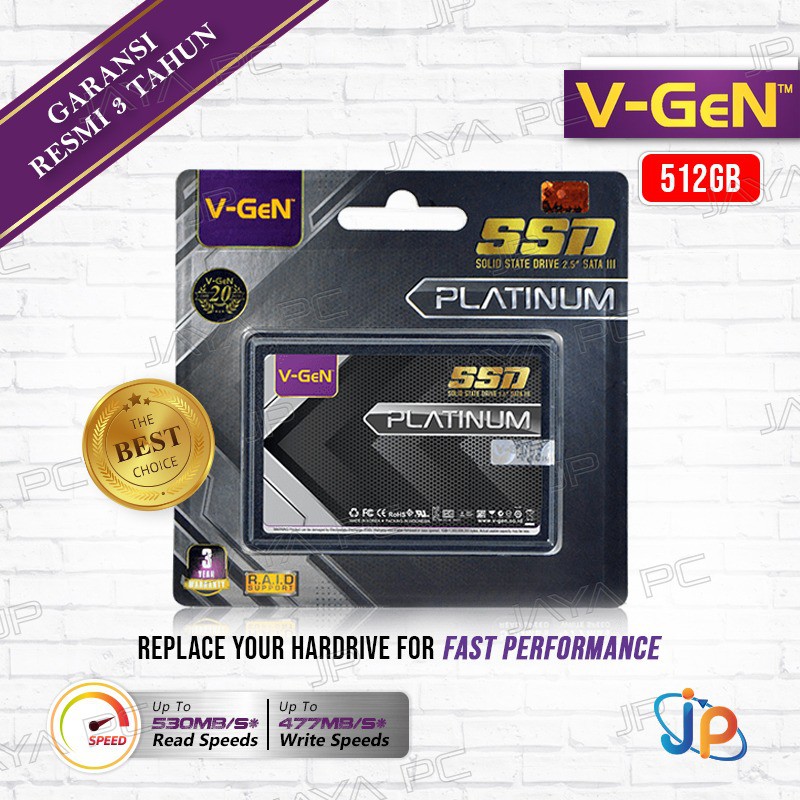 SSD V-Gen Platinum 512GB - Sata 3 VGen 512 GB 2.5"
