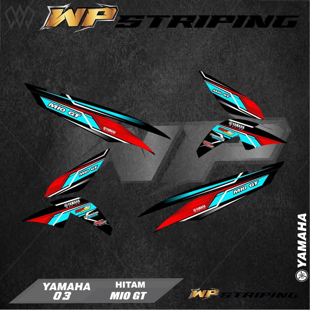 Stiker Striping MIO GT/Sticker Variasi List Skotlet Motor Yamaha MIO GT/Racing 03