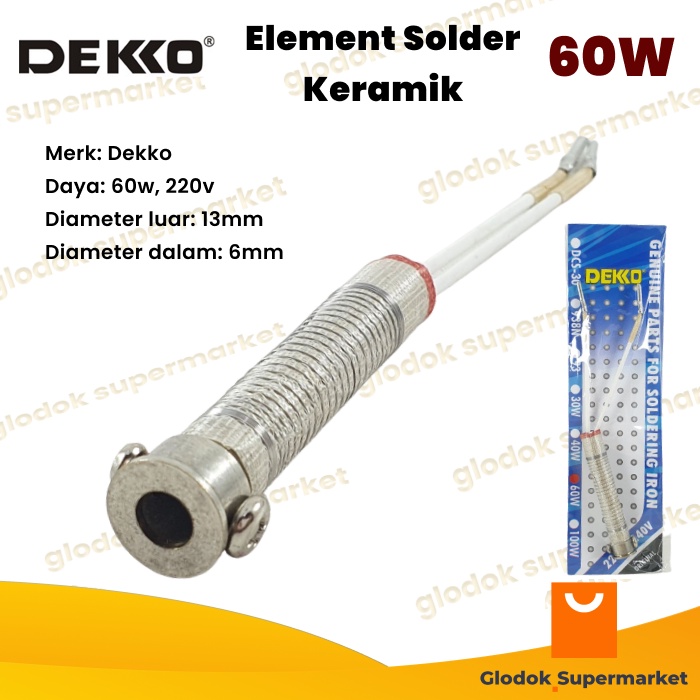 Elemen Solder Keramik Dekko 60 Watt Element Solder Ceramic 60w