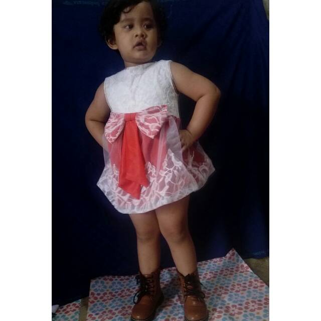 Dress anak pita pita brukat
