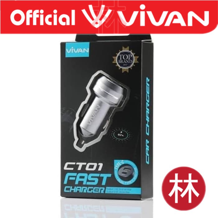 Vivan CT01 Type-C Car Charger 2.4A - Grey