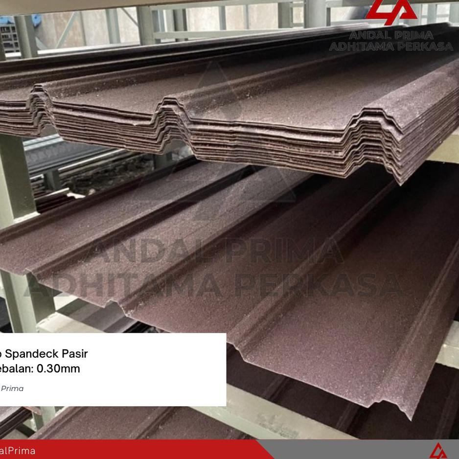 Bagus Dipakai.. Atap Spandek Pasir 0.30mm - Spandeck Zincalume - Merah