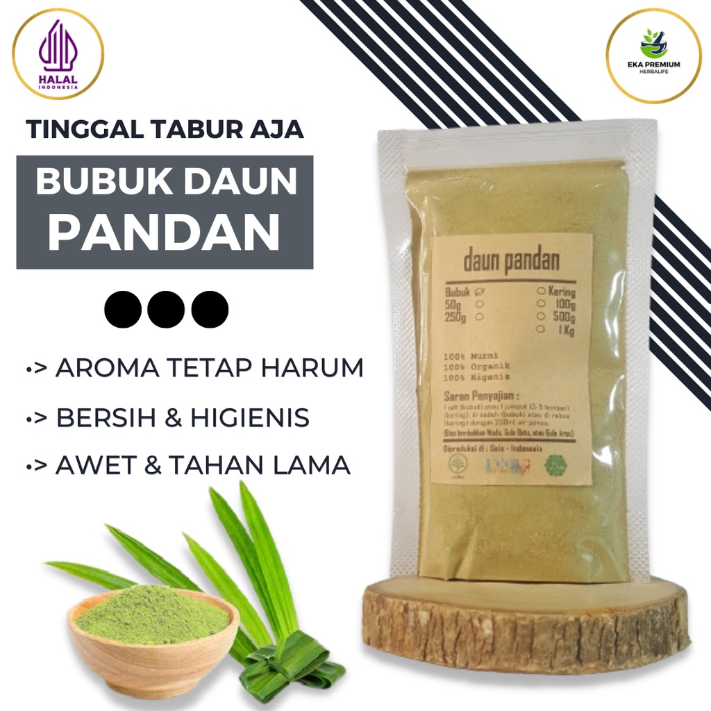 

Bubuk Daun Pandan Wangi Kering Asli Rempah Rempah Kemasan Halus Harum Lembut Bali Bumbu Dapur Masak Pewarna Makanan Alami Tanpa Pengawet Penyedap Rasa 100 gr