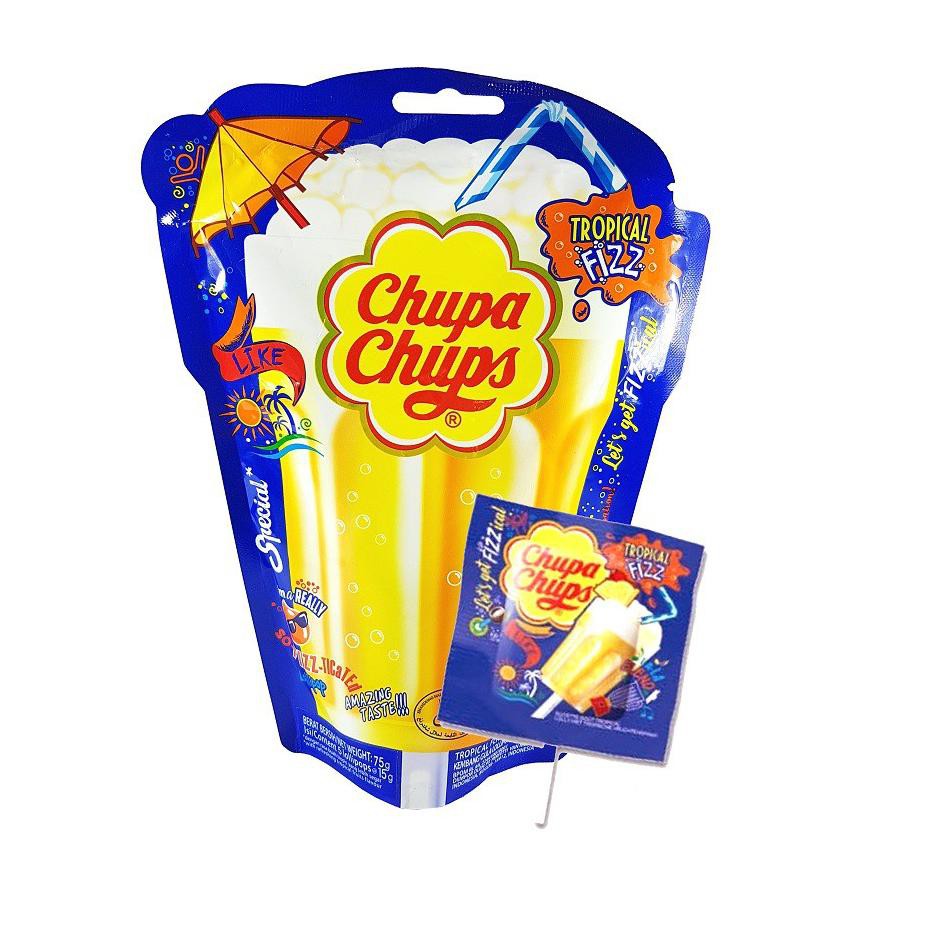 

BIG SALE Chupa Chups Tropical Fizz Lollipop - Isi 5x15 gr