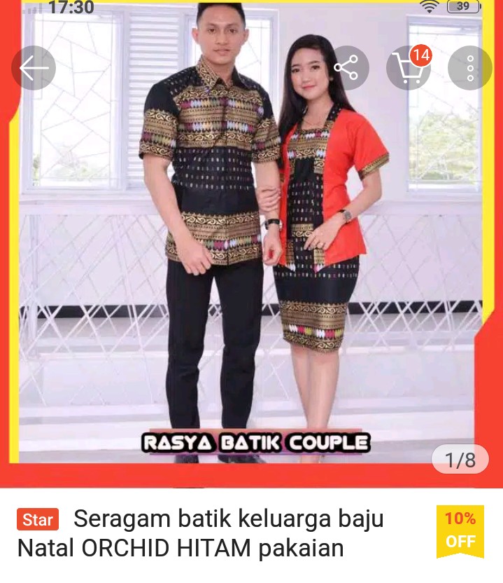 Couple Natal Sett Meriska Batik Pasangan ,batak Bswart Kenongo Sarimbit Prada Pesta Hrb026 Batik