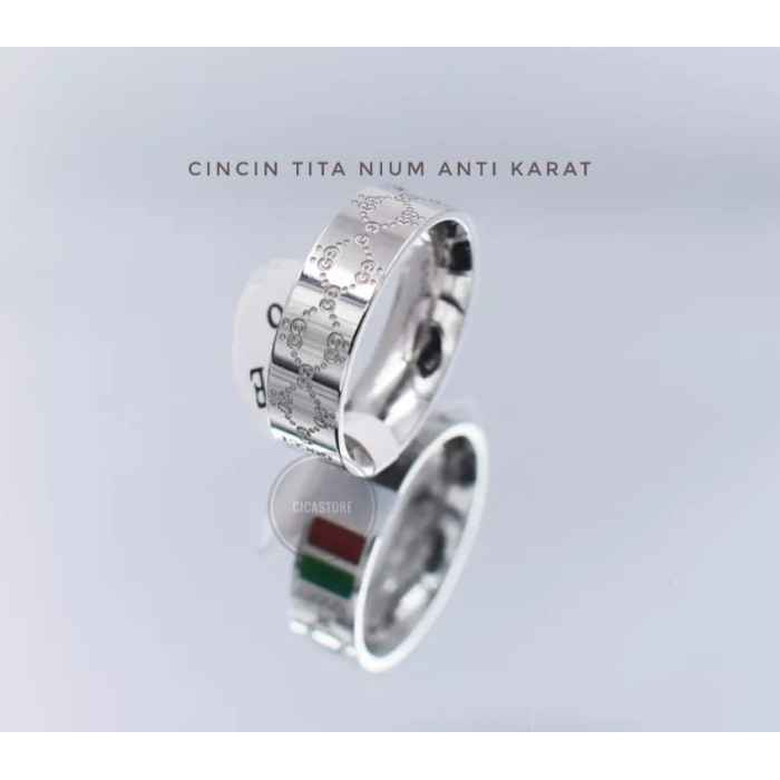 Cincin silver Titanium Pria &amp; Wanita terbaru