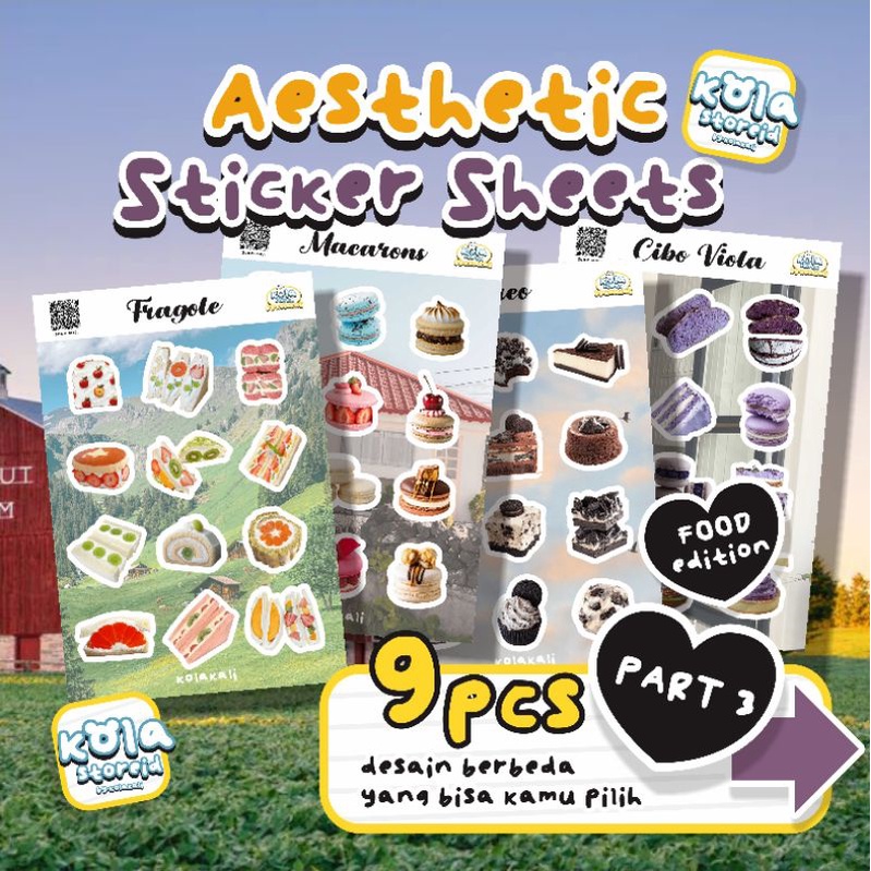 

AESTHETIC STICKER SHEETS (FOOD EDITION PART 3) • KOLAKALI • STIKER A6 • STIKER MURAH • STIKER UNCUT