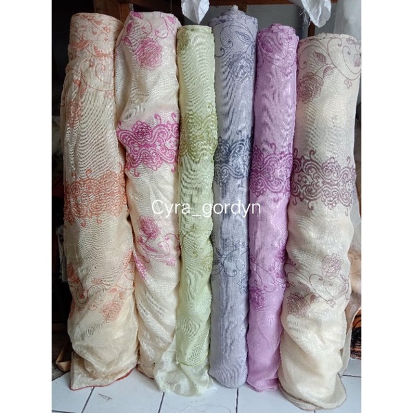 Kain Vitrase Gorden Motip Bunga Kain Meteran Bukan Gorden Jadi