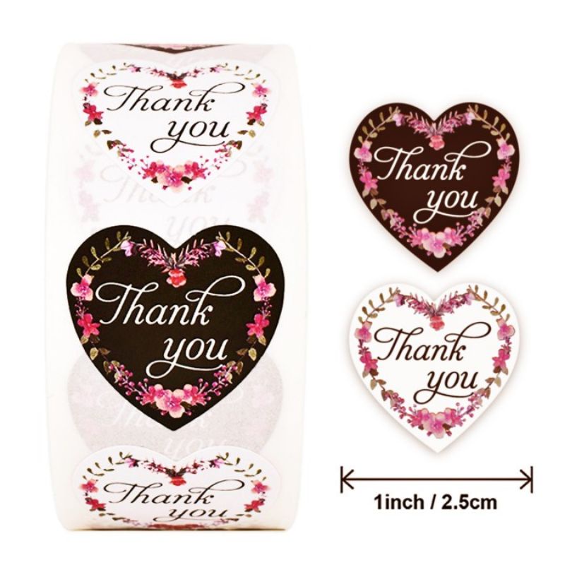 

Sticker Terima Kasih Bentuk Hati Love / Stiker Ucaoan Terima Kasih Bentuk Cinta 100pcs
