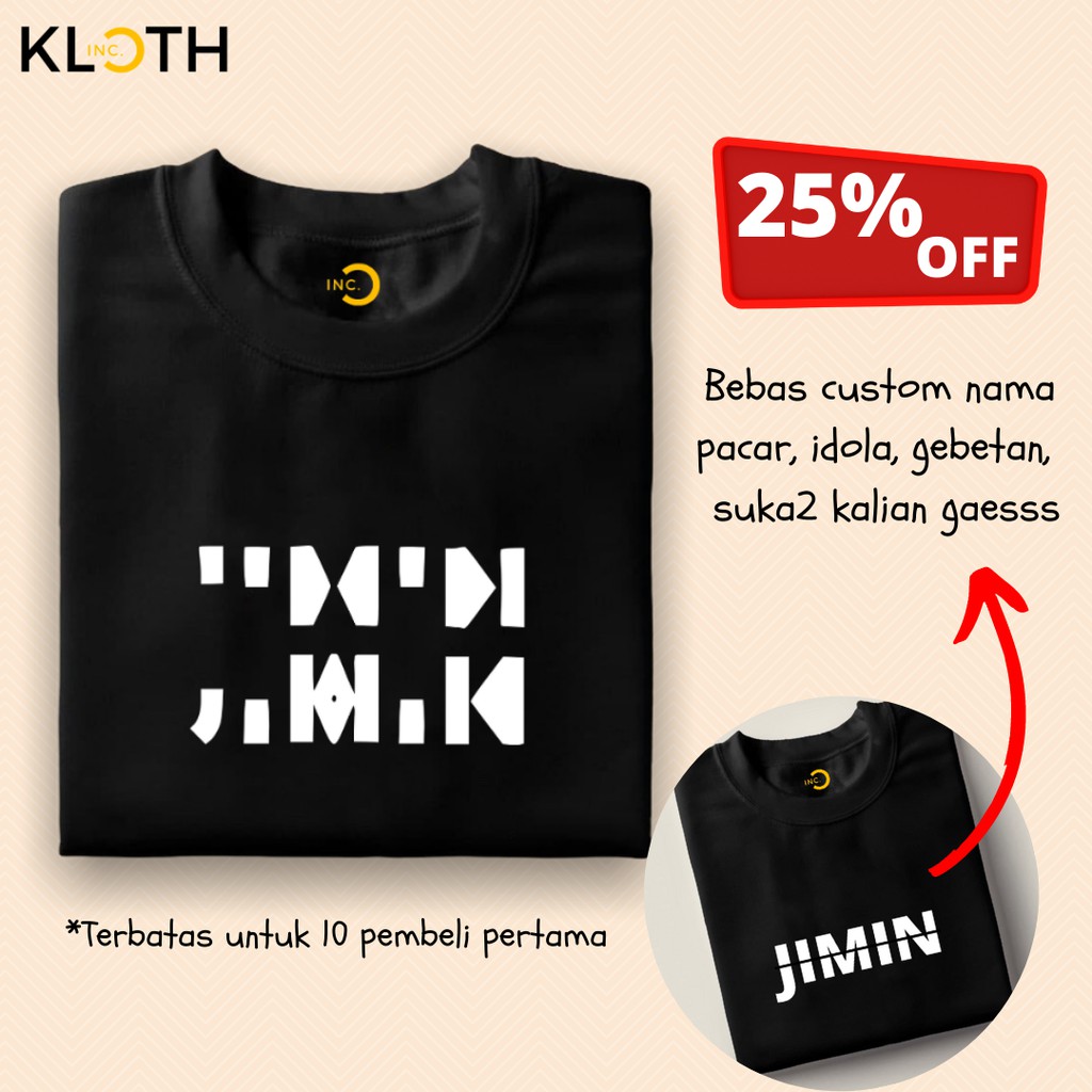 Kaos BTS Custom Anti Bucin / Kaos Ilusi Viral Tiktok Cotton Combed 24s Bisa Upgrade Lengan Panjang